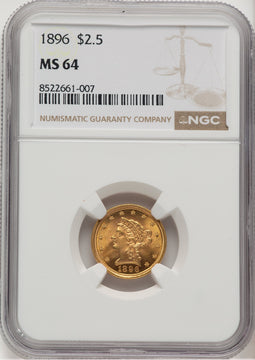 1896 $2.50 Liberty Quarter Eagle NGC MS64 (520369103)