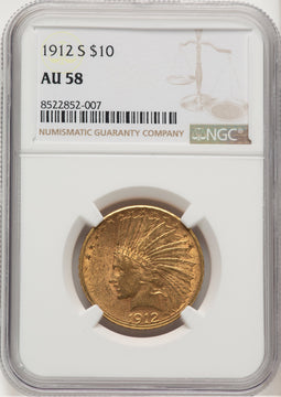 1912-S $10 Indian Eagle NGC AU58 (177350004)