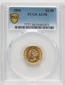 1856 $2.5 Liberty Half Eagle PCGS AU58