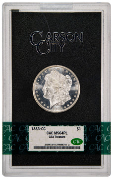 1883-CC $1 GSA Treasure Hoard Morgan Dollar CACG MS64PL