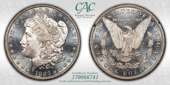 1883-CC $1 GSA Treasure Hoard Morgan Dollar CACG MS64PL