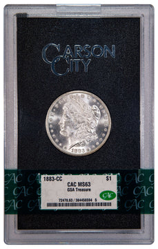 1883-CC $1 GSA Treasure Hoard Morgan Dollar CAC MS63
