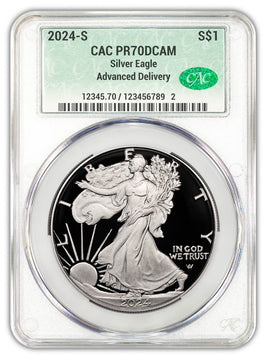 2024-S Proof Silver Eagle Advanced Delivery CAC PR70