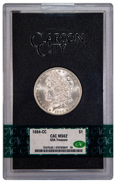 1884-CC $1 GSA Treasure Hoard Morgan Dollar CAC MS62
