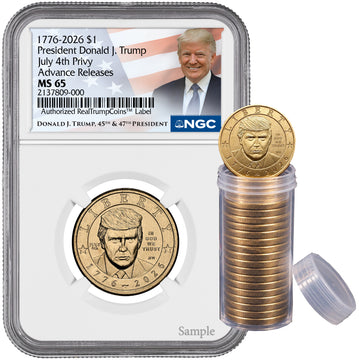 2026 President Donald J. Trump Semiquincentennial Dollar July 4th Privy AR NGC MS65 Trump 2026 President Donald J. Trump Semiquincentennial Dollar July 4th Privy AR NGC MS65 Trump