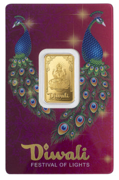 5 Gram PAMP Suisse Diwali Lakshmi Gold Bar w/Assay