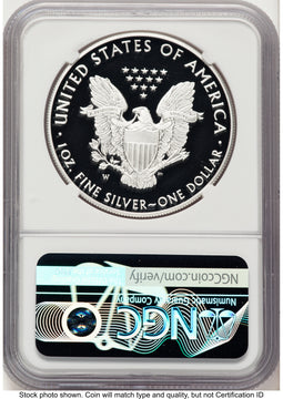 2020-W Proof Silver Eagle V75 Privy 1 oz Brown Label NGC PF70