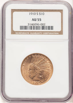 1910-S $10 Indian Eagle NGC AU55 (506475035)