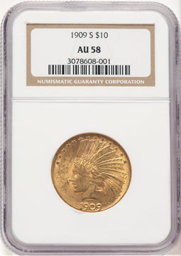 1909-S $10 Indian Eagle NGC AU58 (506475036)