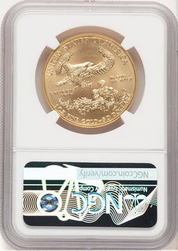 2015-W Burnished Gold Eagle 1 oz Mike Castle NGC MS70