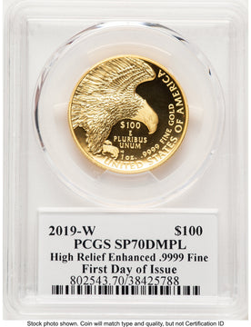 2019-W G$100 American Liberty High Relief Enhanced DMPL FDI PCGS MS70 Ed Moy
