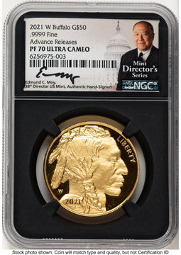 2021-W Proof Gold Buffalo 1 oz AR Mint Director's Series NGC PF70 Ed Moy (506477004)