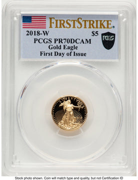 2018-W Proof Gold Eagle 1/10 oz FDI FS Flag PCGS PR70 2018-W Proof Gold Eagle 1/10 oz FDI FS Flag PCGS PR70