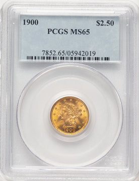 1900 $2.50 Liberty Quarter Eagle PCGS MS65