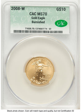 2008-W Burnished Gold Eagle 1/4 oz Non Designation CACG MS70