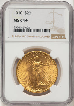 1910 $20 Saint-Gaudens Double Eagle NGC MS64+