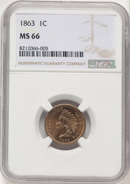 1863 1C Indian Cent NGC MS66 (506970002)