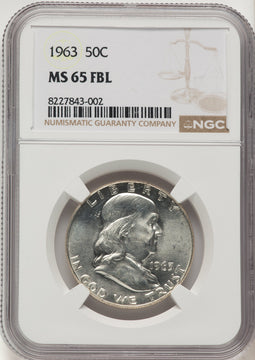 1963 50C FL Franklin Half Dollar NGC MS65