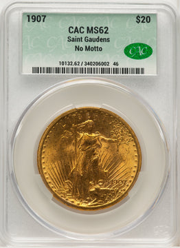 1907 $20 Saint Saint-Gaudens Double Eagle CACG MS62
