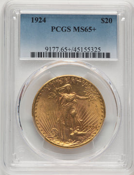 1924 $20 Saint Saint-Gaudens Double Eagle PCGS MS65+ (507297002)