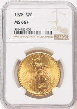 1928 $20 Saint-Gaudens Double Eagle NGC MS66+ (507306003)