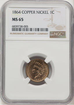 1864 Copper-Nickel Indian Cent NGC MS65 (507364008)