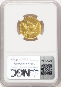 1834 $5 PLAIN 4 Classic Half Eagle NGC AU58 (507394030)