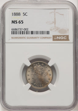 1888 5C Liberty Nickel NGC MS65