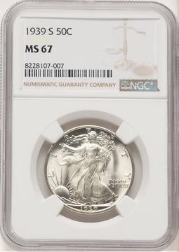 1939-S 50C Walking Liberty Half Dollar NGC MS67