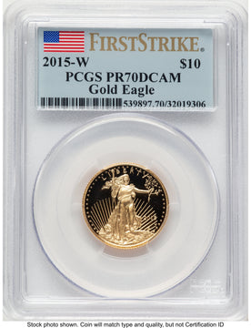 2015-W Proof Gold Eagle 1/4 oz FS Flag PCGS PR70