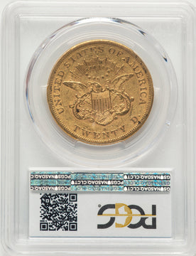 1865-S $20 Liberty Double Eagle PCGS AU50