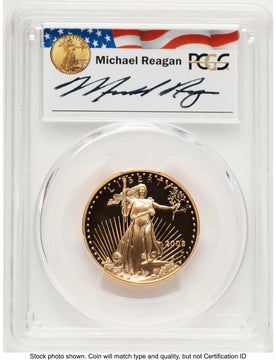 2003-W Proof Gold Eagle 1/2 oz Reagan Legacy Series Michael Reagan PCGS PR70