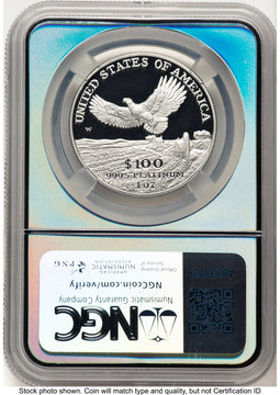 2000-W Proof Platinum Eagle 1 oz Vault Box Series X Silver Core NGC PF70