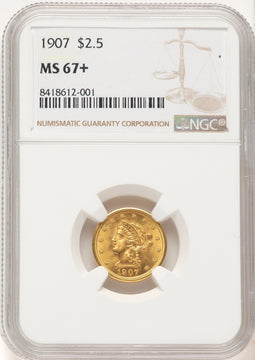 1907 $2.50 Liberty Quarter Eagle NGC MS67+ (507638103)
