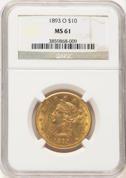 1893-O $10 Liberty Eagle NGC MS61