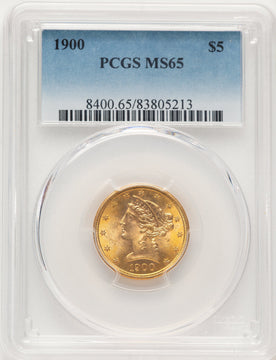 1900 $5 Liberty Half Eagle PCGS MS65
