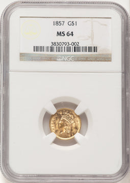 1857 G$1 Gold Dollar NGC MS64 (507658011)