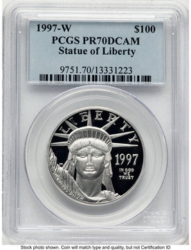 1997-W Proof Platinum Eagle 1 oz Blue Label PCGS PR70