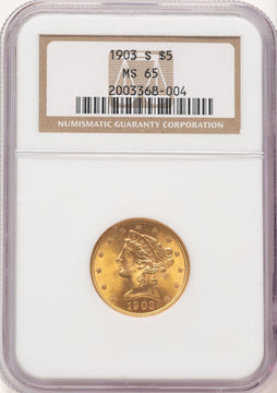 1903-S $5 Liberty Half Eagle NGC MS65