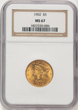 1902 $5 Liberty Half Eagle NGC MS67