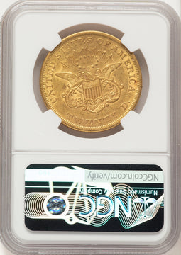 1854 $20 Small Date Liberty Double Eagle NGC AU53