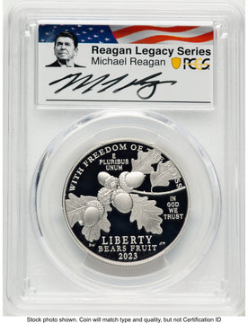 2023-W Proof Platinum Eagle 1 oz AR Reagan Legacy Series Michael Reagan Picture PCGS PR70