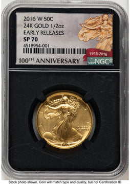 2016-W 50C Walking Liberty 100th Anniversary Gold Centennial ER 100th Anniversary NGC MS70 2016-W 50C Walking Liberty 100th Anniversary Gold Centennial ER 100th Anniversary NGC MS70