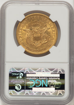 1852 $20 CAC Liberty Double Eagle NGC AU58
