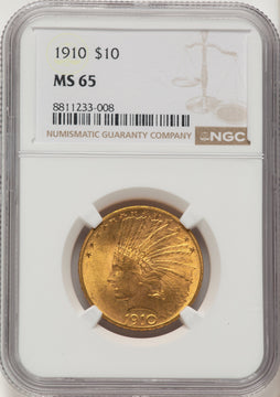 1910 $10 Indian Eagle NGC MS65