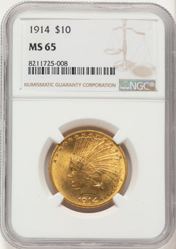 1914 $10 Indian Eagle NGC MS65