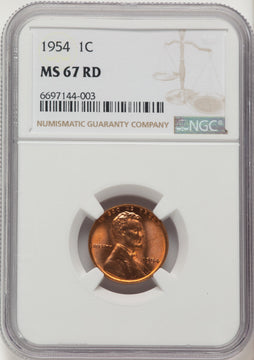 1954 1C RD Lincoln Cent NGC MS67 1954 1C RD Lincoln Cent NGC MS67