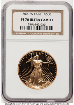 2000-W Proof Gold Eagle 1 oz Brown Label NGC PF70 2000-W Proof Gold Eagle 1 oz Brown Label NGC PF70