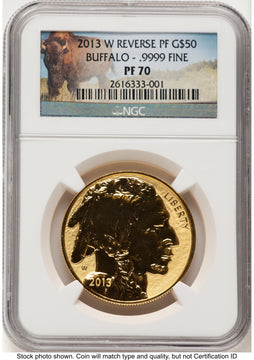 2013-W Reverse Proof Gold Buffalo 1 oz Bison Label NGC PF70 2013-W Reverse Proof Gold Buffalo 1 oz Bison Label NGC PF70