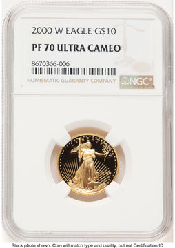 2000-W Proof Gold Eagle 1/4 oz Brown Label NGC PF70 2000-W Proof Gold Eagle 1/4 oz Brown Label NGC PF70